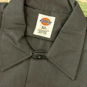 Men’s Dickies Gray Short Sleeved Workwear Shirt White Logo size XL